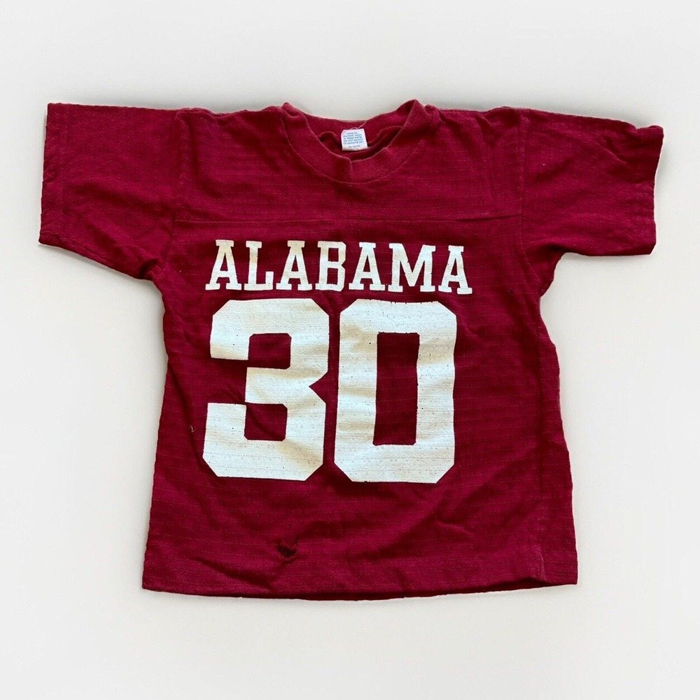 Vintage Alabama Crimson Tide Jersey Youth M Shirt Artex 70s Retro Football‎ Red